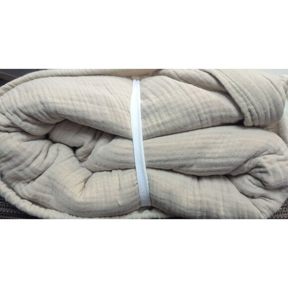 Quince 100% Organic Airy Cotton Gauze Duvet Cover 1PC Dune Size King - Picture 4 of 9